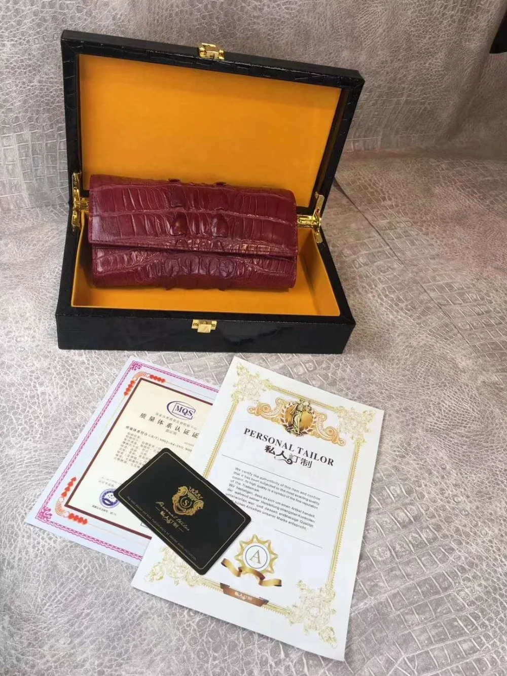 100% Genuine Crocodile skin Alligator leather lady Wallet trifold long size wallet for women with real cow skin lining inside