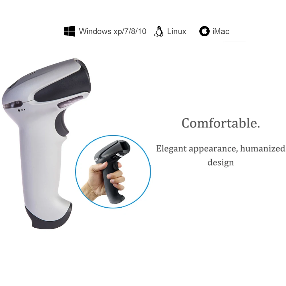 HZTZ  Wireless Laser Barcode Scanner High Scaned Speed Bar Code Reader Scaner For POS and Inventory