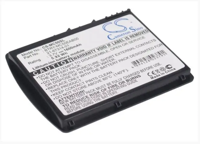 Cameron Sino 1600mAh battery for SYMBOL MC50 MC5040 21-67314-01 BTRY-MC50EAB00 BarCode, Scanner Battery