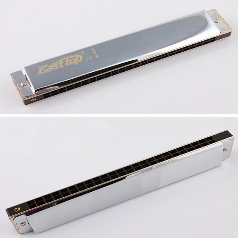 Tremolo Harmonica Easttop 24 Holes Musical Instrument Harp C Key Mouth Ogans Harmonizer Music Instrument Tremolo Harmonica