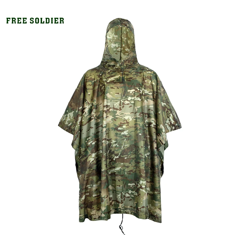 FREE SOLDIER outdoor 100% waterproof riding hiking camping raincoat environmental mat men's women's raincover raincoat