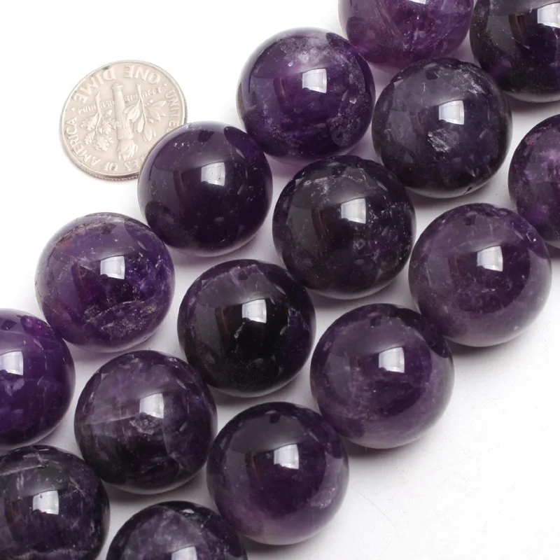 18mm dark color Amethys t beads natural crystal stone beads loose bead for jewelry making strand 15 inches DIY !