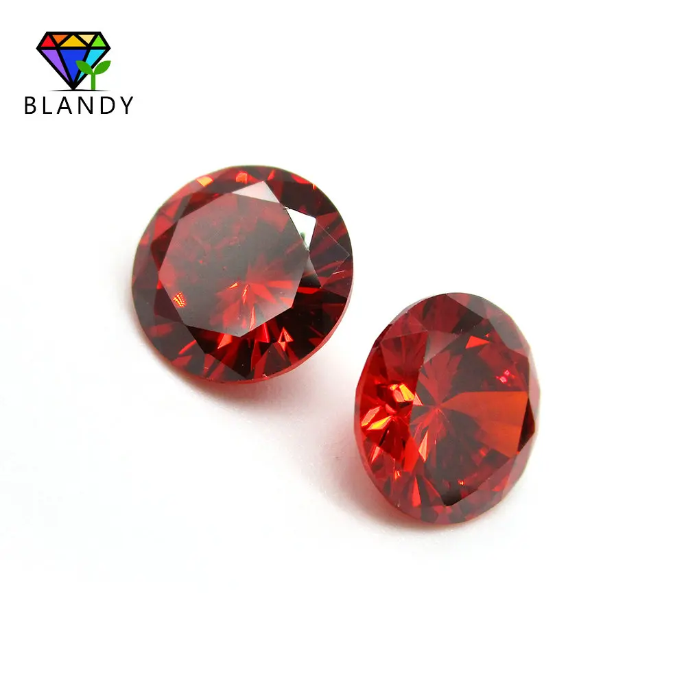 Garnet Cubic Zirconia Stone Free Shipping 1.0--3.0mm Round Brilliant Cut 5A Quality Loose Red Color CZ Gems For DIY Jewelry