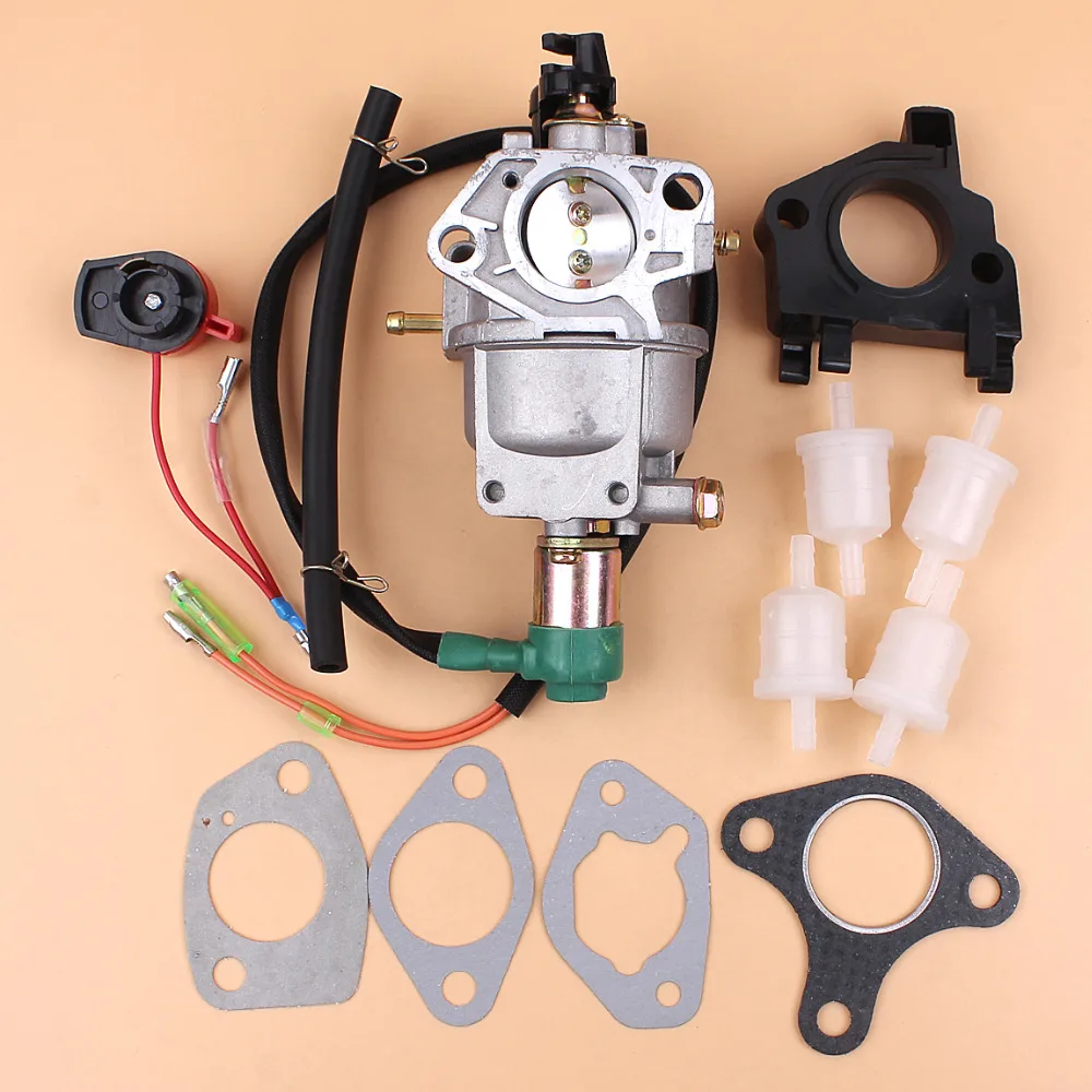 Carburetor Carb Solenoid Intake Manifold Gasket Filter Kit For HONDA GX390 GX 390 Chinese 188F 190F 5KW 6.5KW Generator Engine