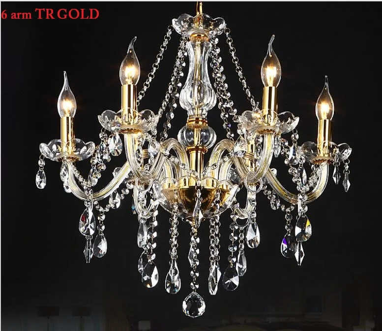 Modern K9 crystal chandelierLustres de Cristais ceiling e14 gold/silver candle for living room chandeliers home light fixtures