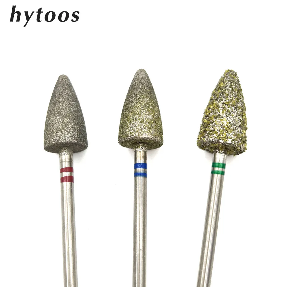 HYTOOS # 60 # 130 # Foret de pédicure en diamant 180, fraise rotative de 3/32 pouces, accessoires de manucure, foret à ongles, outils de soins des pieds