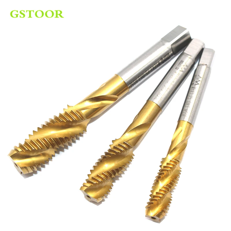 

5PCS Screw Tap M8 M10 M12 Pitch 1 1.25 1.5 Right Spiral tap Cobalt containing thread tap drill Machine Tool