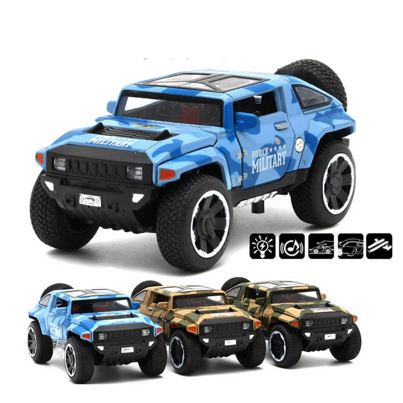 

Hot Sale 1:32 Hummer HX military alloy model,simulation metal casting sound and light back force off-road model,free shipping