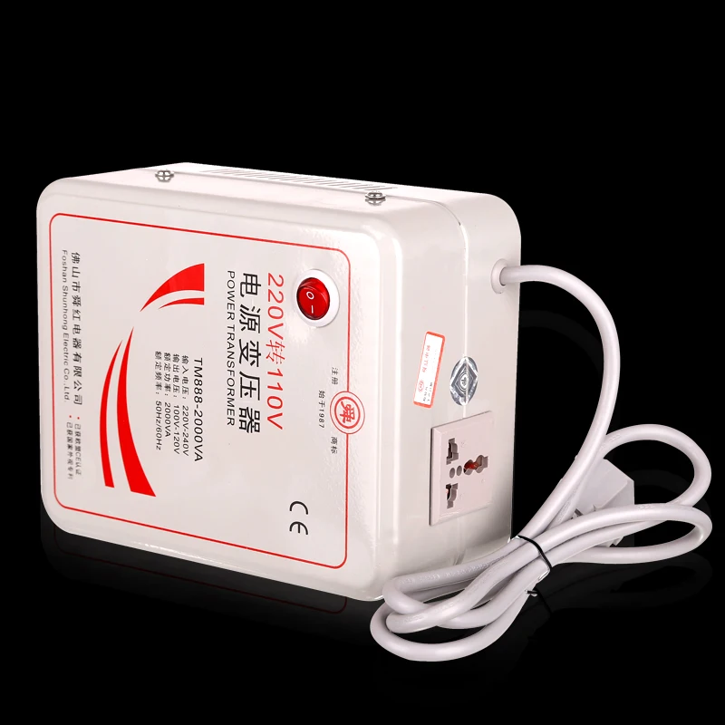 

Fast Shipping TM888-2000VA 220v to 110v 2000W Step Down Voltage Converter Transformer Converts with pure copper coil