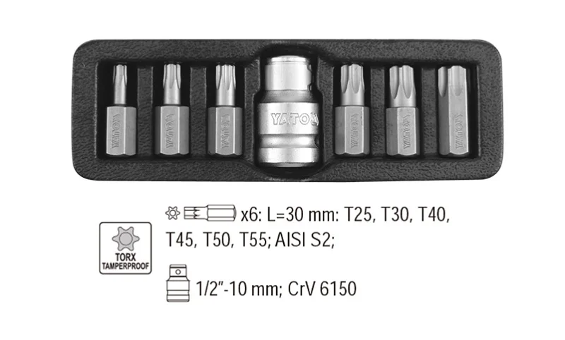 New High Quality 7pc Torx screwdriver set Ribe Allen bits Driver bit Sets with Conversion sleeve