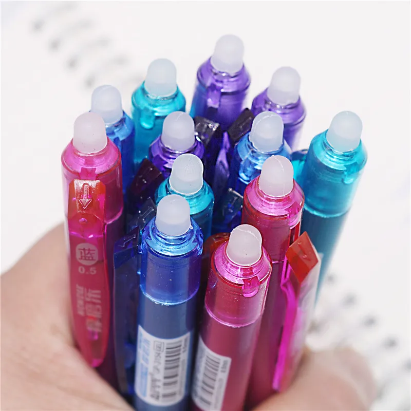 12 Pcs Erasable Ballpoint Pen Press The Magic Erasable Pen 0.5mm Bullet Tip Student Office Writing Gift Pen School Stationery