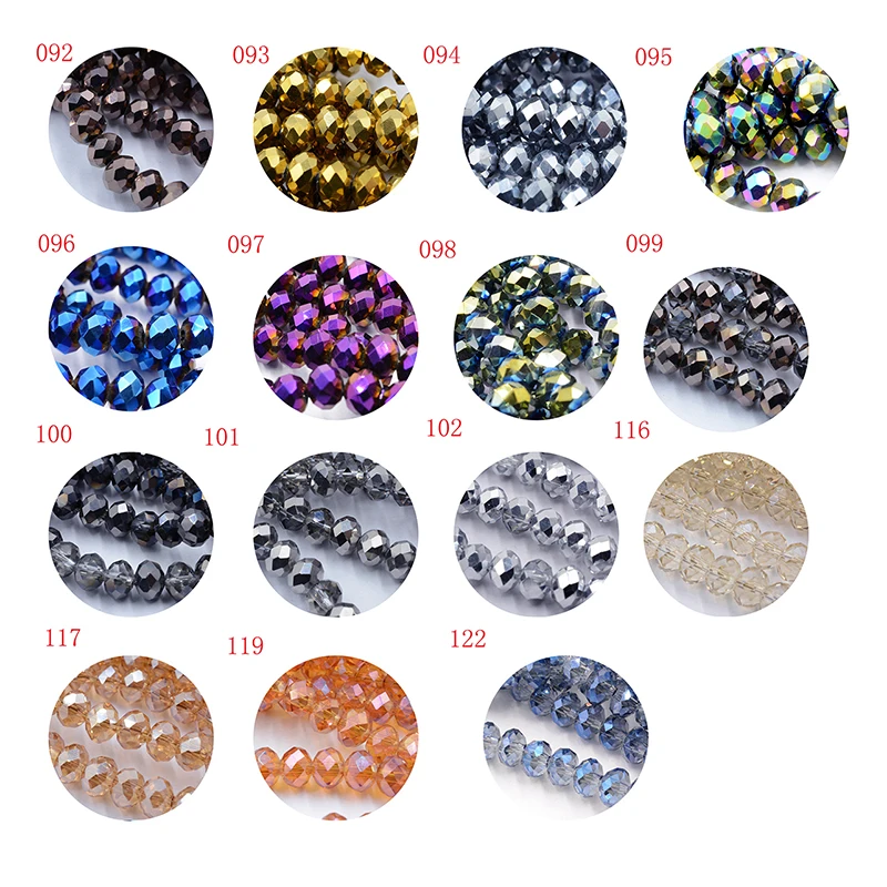 FLTMRH silvered Colors 4 * 6mm Rondelle Austria faceted Crystal Glass Beads Loose Spacer Round Beads for Jewelry Making