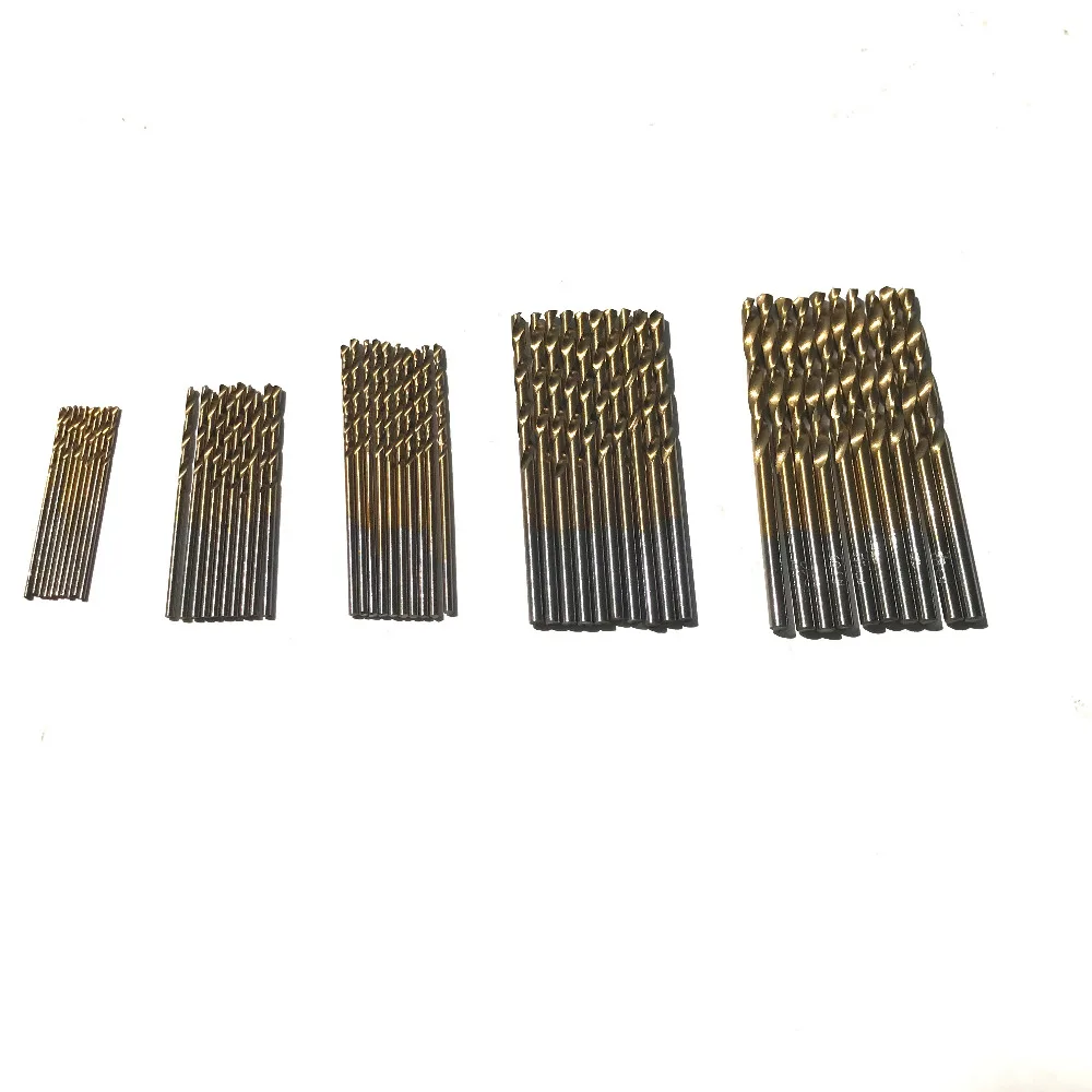 Cost Sale of 50PCS/Pack 1-3mm HSS Twist Drill Bits TIN Coating HSS4241 Metal Drilling Twist Drill Bit Straight Shank
