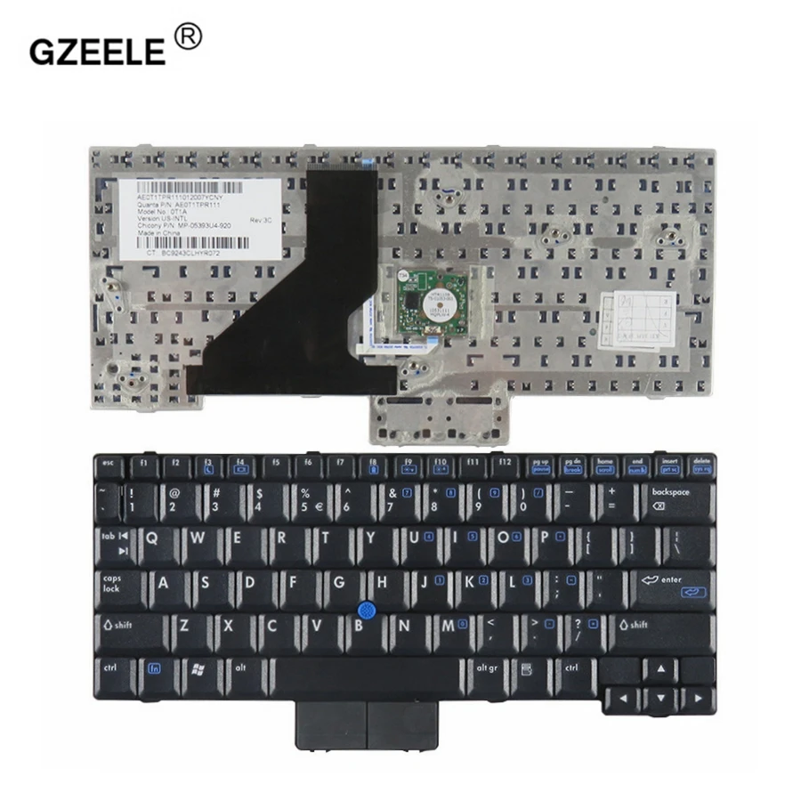 GZEELE US Laptop Keyboard For HP Compaq NC2400 NC2410 with Point sticker Black US version - 412782-001 AE0T1TPU117