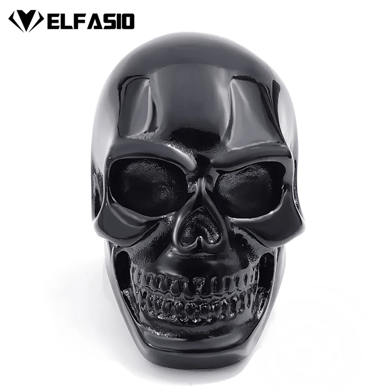 Mens Boys Stainless Steel Ring Band Huge Black skull Biker Fashion Jewelry Us size  7-15