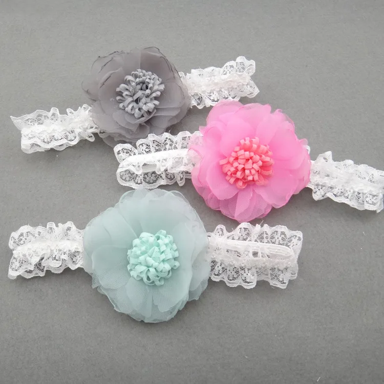 Dog decoration supplies Sweet brushed silk flower headband collar