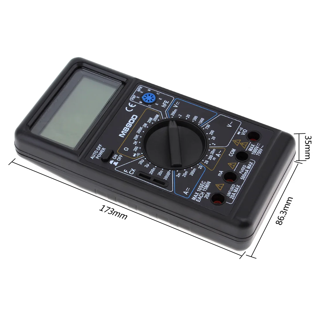 M890D Digital-Multimeter Meter Tester Automotive Elektrische Transistor Peak Tester Meter AC DC Kapazität Spannung Strom Meter