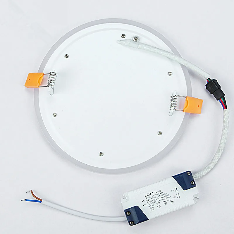 3 modèle rond bleu + blanc double couleur a mené le voyant 6w/9w/16w/24w AC85-265V a enfoncé des lumières d\'intérieur de plafonnier de LED