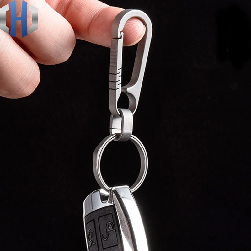 Außen EDC Kleine Werkzeug Titan Legierung Keychain Haken Titan Schnalle Hängen Leichte