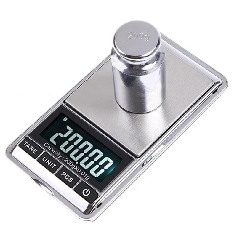 Mini Precision Digital Weight Scale for Gold Bijoux Sterling Silver Jewelry 0.01g Electronic Pocket Scales Balance 200g 0.01g