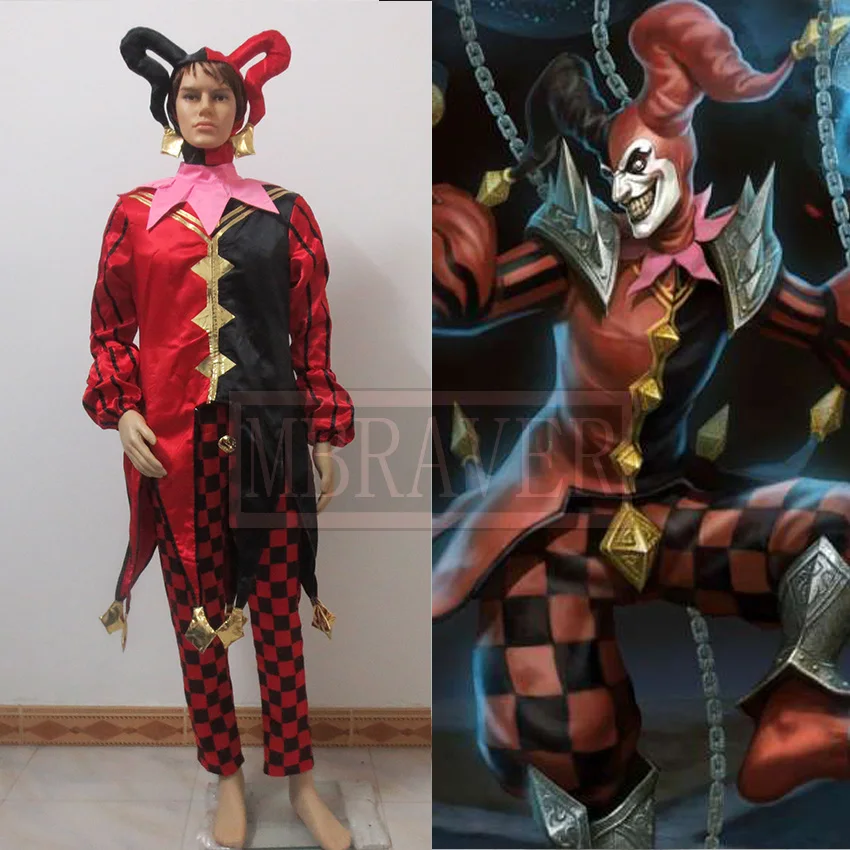 The Demon Jester Wild Card Shaco Cosplay Costume Anime Custom Made Uniform