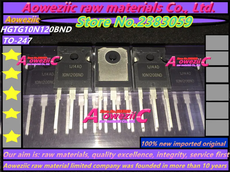Aoweziic 2018 + 100 ٪ جديد المستوردة الأصلي HGTG10N120BND 10N120BND IGBT تأثير الحقل TO-247 1200 فولت 10A