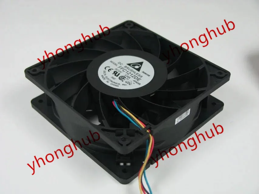 Delta Electronics FFC1212DE 4H63R DC 12V 3.00A 120x120x38mm Server Cooling Fan