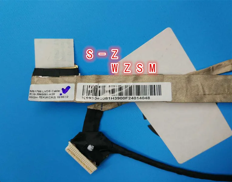 

WZSM Genuine New Laptop Cable For MSI GE70 MS1756 MS-1756 PN:K19-3040026-H39 Repair Notebook LCD LVDS CABLE