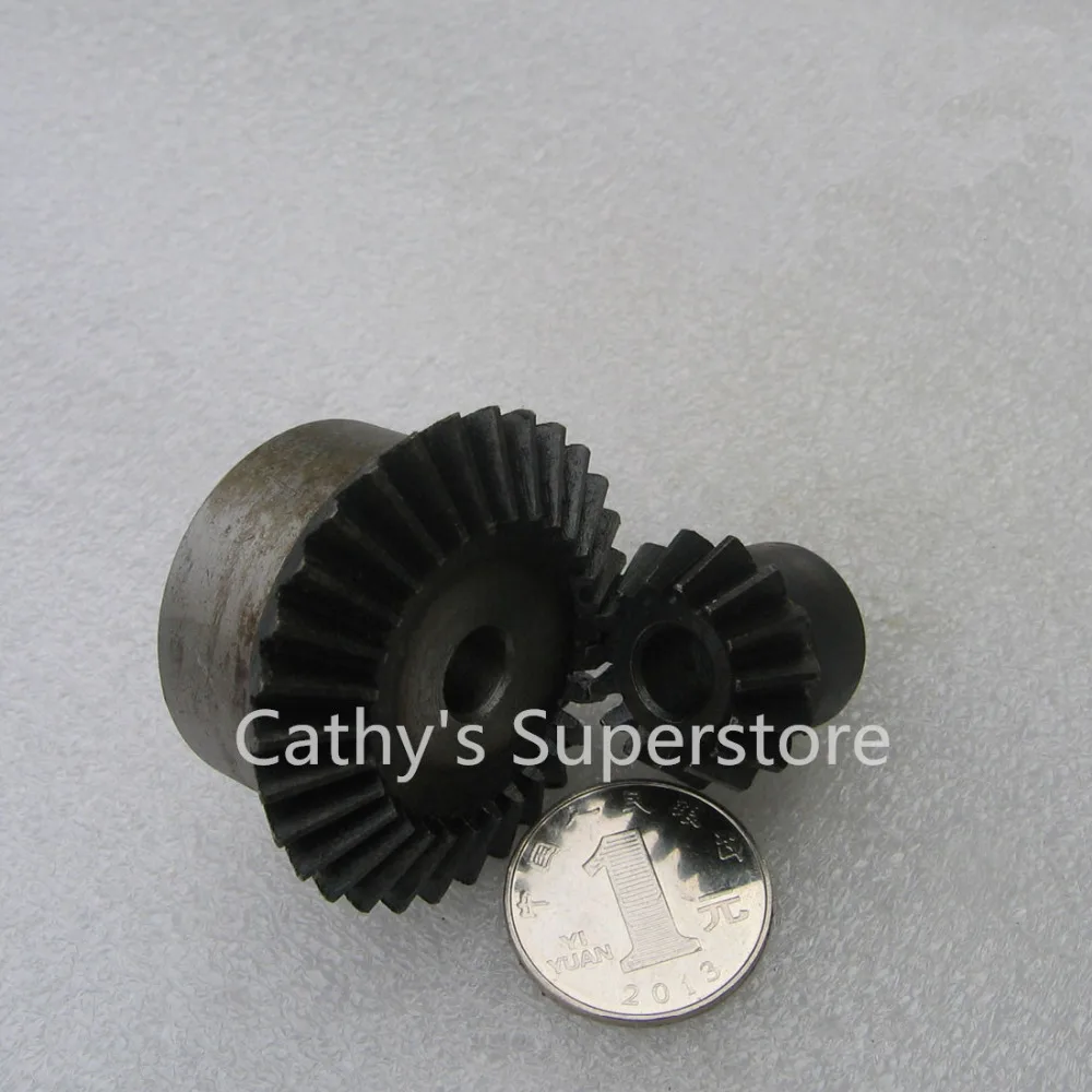 

Bevel Gear 15Teeth 30Teeth ratio 1:2 Mod 1.5 Rough Bore 45# Steel Right Angle Transmission parts DIY Robot competition M=1.5