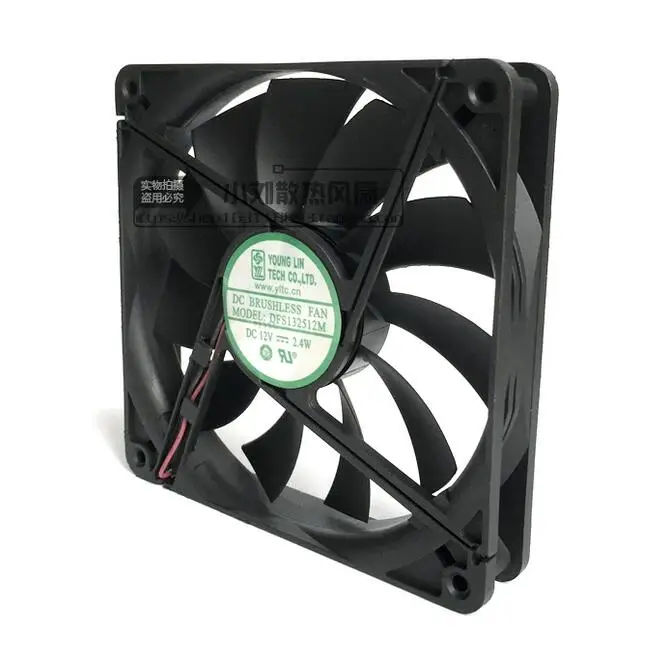 Ventilador de resfriamento de fonte de alimentação com duas linhas 13025 12v 13cm 135*135*25mm 2.4w genuíno