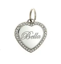 Custom Engraved Personalized Stainless Steel Heart Shape Dog Tag low price Pet ID Name tag dog necklace