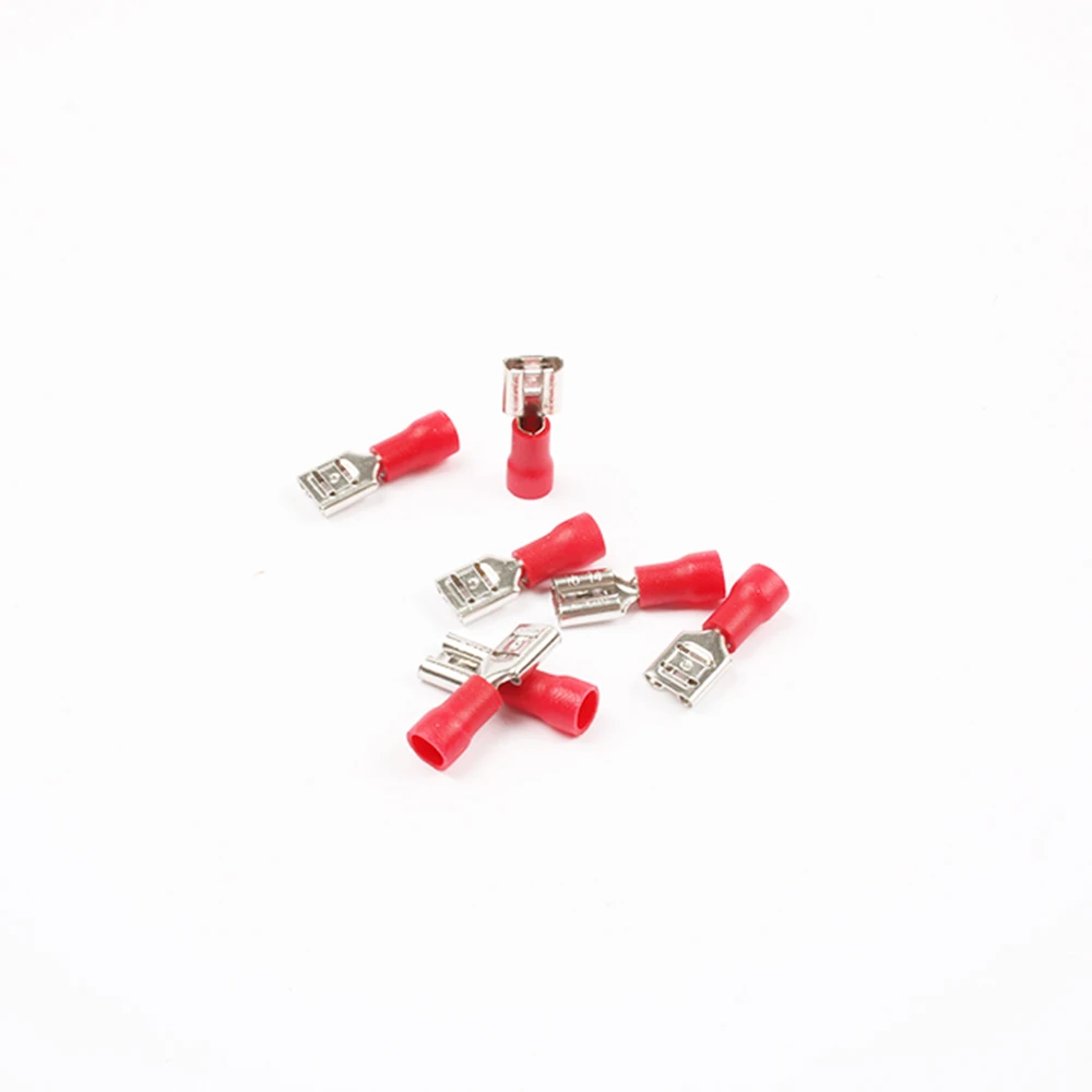 FDD2-250 Female Insulated Electrical Crimp Terminal for 1.5-2.5mm2 Connectors Cable Wire Connector 100PCS/Pack FDD2.5-250 FDD