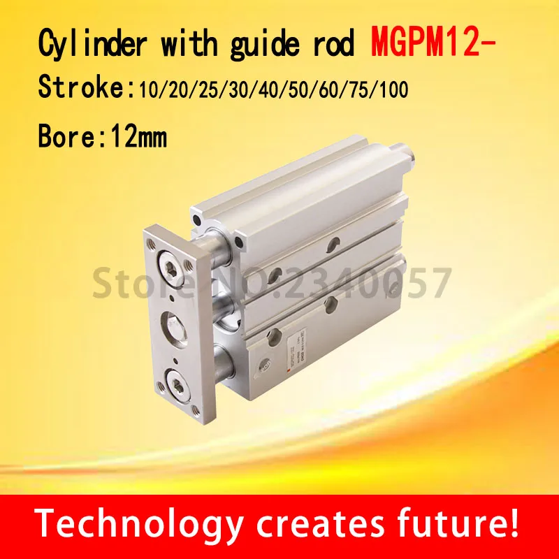 SMC Type MGPM12 Thin cylinder with rod MGPM 12-10/20/25/30/40/50/75/100 Three axis three bar Pneumatic components MGPM