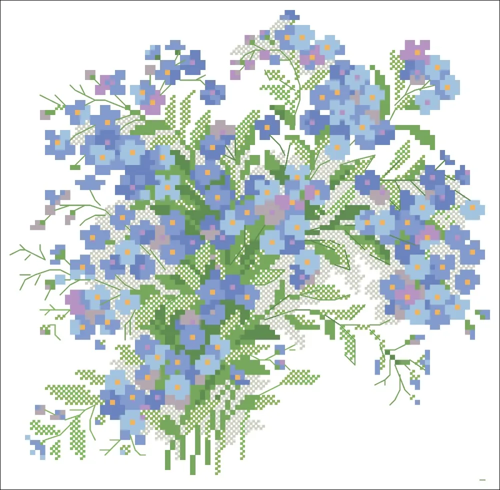 Forget-Me-Not Punto Croce Fiori Pacchetto 18ct 14ct 11ct Panno di Cotone Filo da Ricamo Fai da Te Cucito a Mano