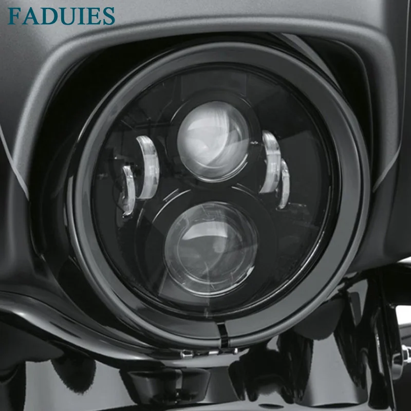 

FADUIES 7inch Black LED Headlight For Harley- Motorcycle Tour,FLD,Softail Heritage,Street Glide,Road King