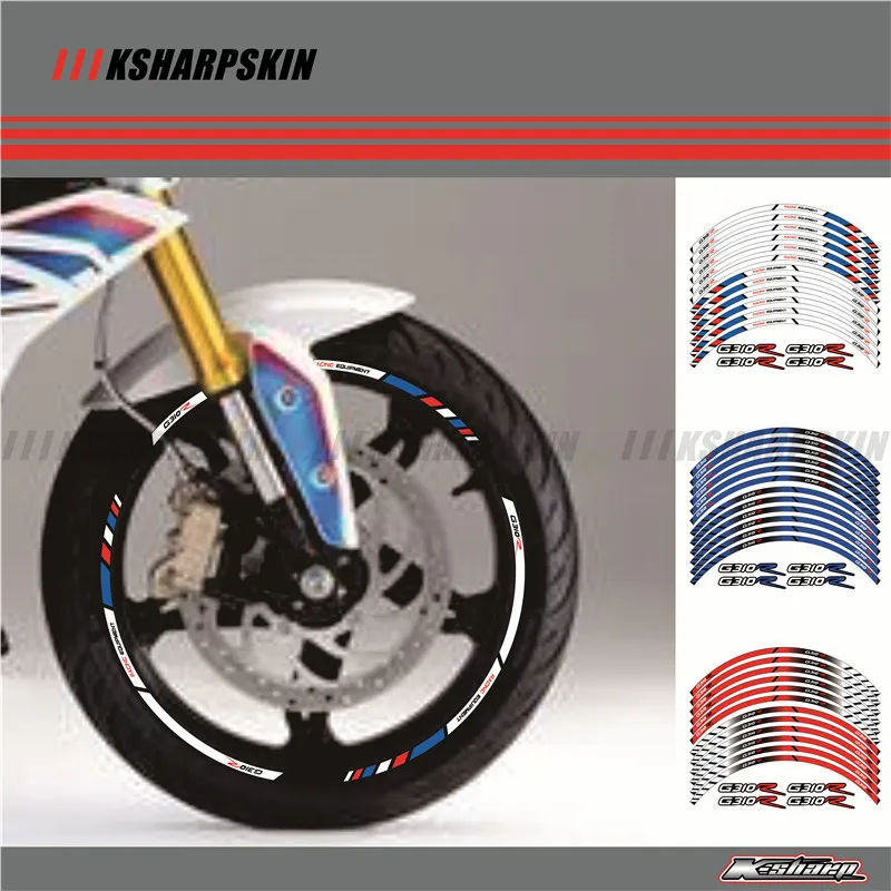 

12 X Thick Edge Outer Rim Sticker Stripe Wheel Decals FIT BMW G310R 17''