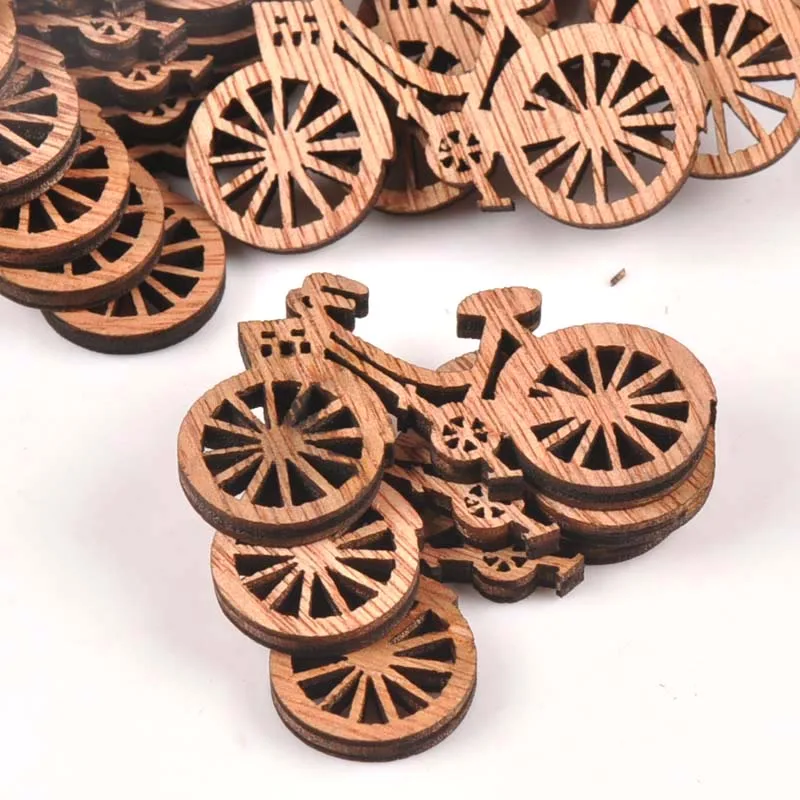 10pcs 49x29 millimetri di Colore Marrone Fette di Legno Artigianato Per Fatti A Mano Scrapbooking Artigianato di Legno Ornamento Accessori Per il