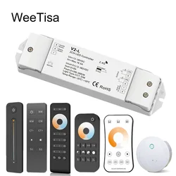 LED Dimmer Switch CCT 12V 24V 36V RF Wireless 2.4G Remote Smart Wifi 2CH WW CW LED Controller for CT Single Color LED Strip V2-L