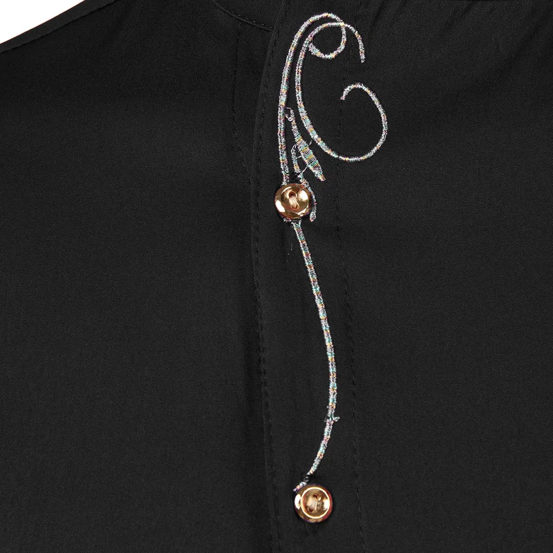 Men\'s Hipster Oblique Button Down Embroidery Dress Shirt 2022 New Slim Fit Long Sleeve Shirt Men Casual Business Wedding Camisas