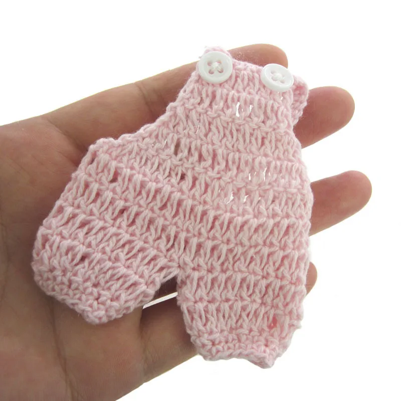 12Pca Handmade miniature crochet jumpsuit for christening baby shower baptism party decorations 7.5 x 7.0cm