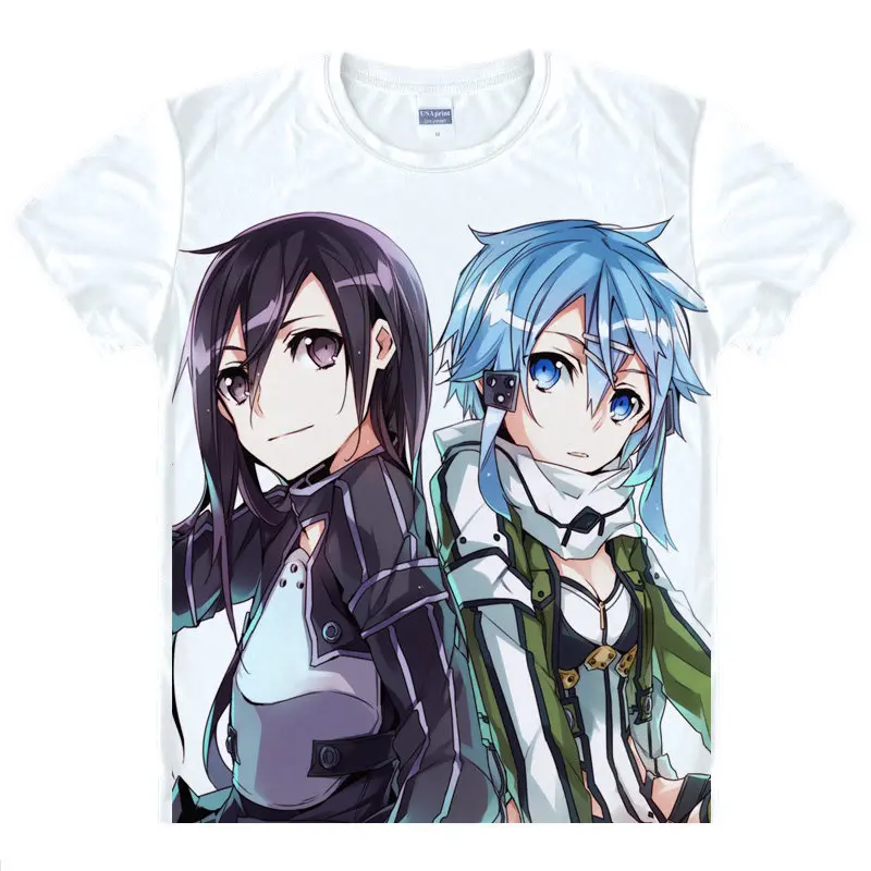 Sword Art Online SAO T-Shirt Asuna Yuuki Shirts Man t-shirts Anime Products cute women summer t-shirts Anime boys' cool shirts a