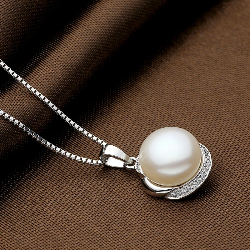 Sinya Natural Pearls Earring Pendant Necklace Jewelry Set for Women Girl Wife in 925 Sterling Silver AAAA Pearls Diameter 11mm