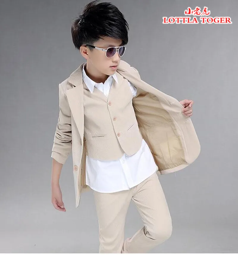 

Boys wedding suit Kids Tuxedos Page boy Outfits 3 pieces Autumn Clothing sets Boys blazer suit Corduroy Occasion Suits