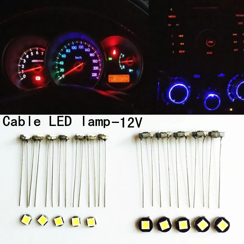 

100pcs T3 T4 T4.7 T5 led car dashboard light instrument automobile door Wedge Gauge reading lamp bulb 12V led smd Car Styling