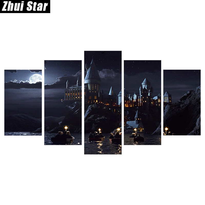 

Zhui Star 5D DIY Full Square Diamond Painting "Castle" Multi-picture Combination Embroidery Cross Stitch Mosaic Decor gift