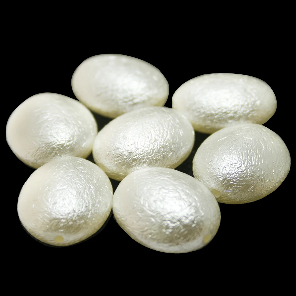 Big Hole Beads Wholesale Multi Size Imitation Pearl Beads White Round Wrinkle Dull Polish Loose Pearl Spacers for Jewelry Making