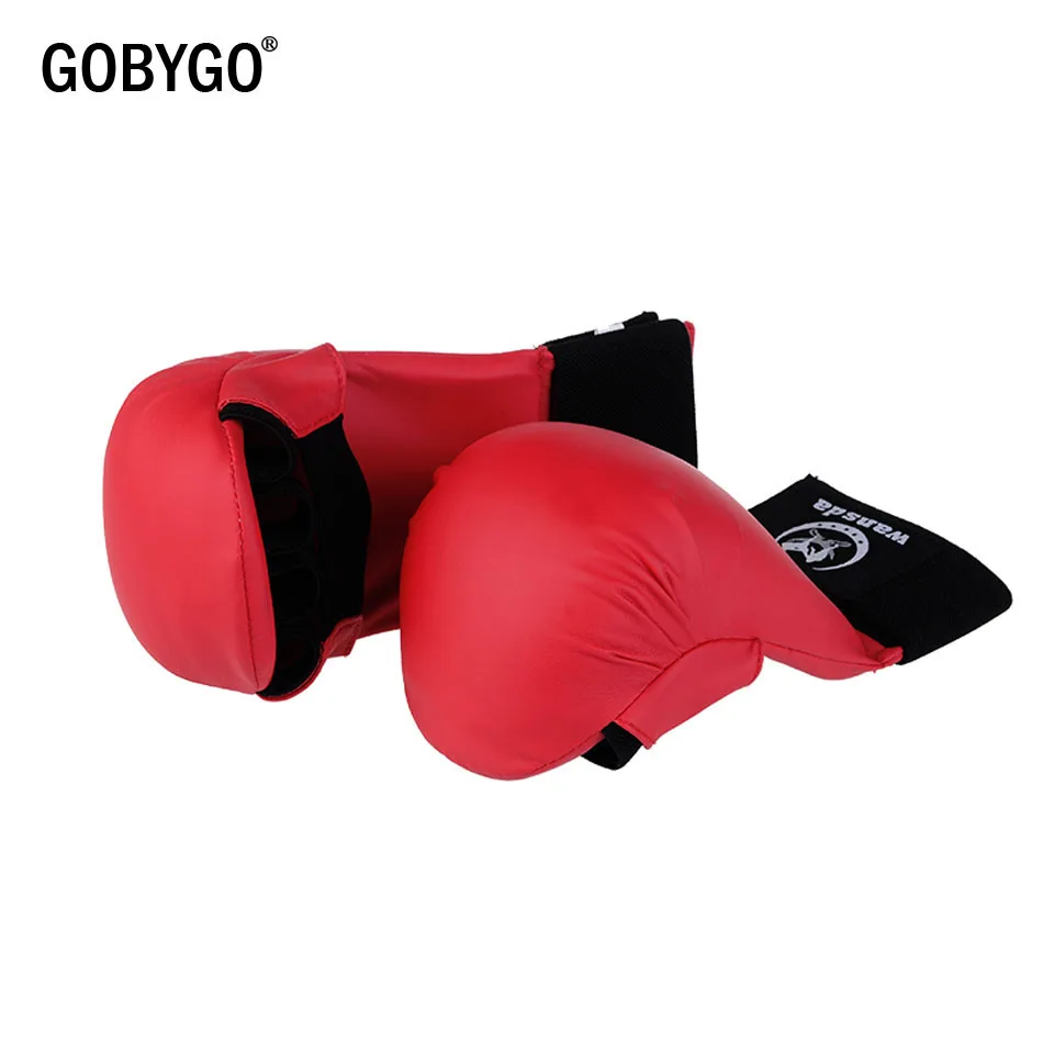 GOBYGO Leather Fighting Fitness Boxing Gloves Half Finger Gloves Women Men Children Karate MMA Boxing Gloves