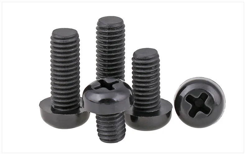 

100Pcs M5 x 25mm L 25 Black B Nylon Phillips Pan Head Cross Recessed Pan Head Machine Screw Series Free Shipping Plastic