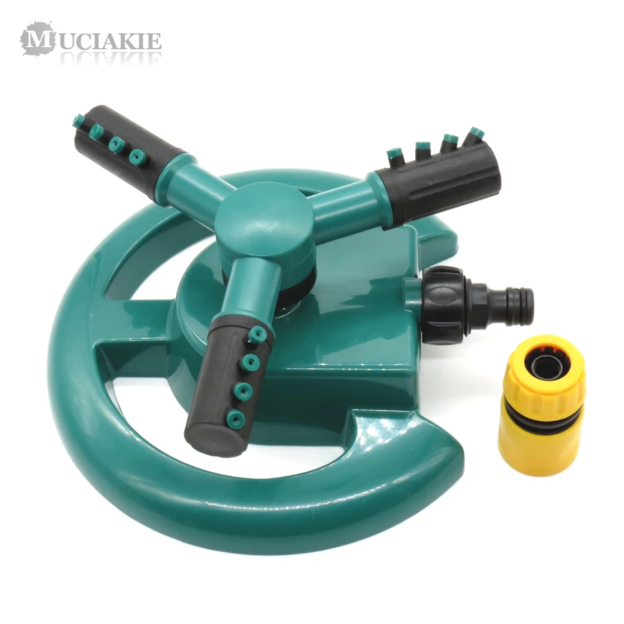 

MUCIAKIE 1PC Garden 360 Degrees Rotating Sprinkler Automatic 3 Nozzles Three Arms Garden Watering for Lawn Grass Hose Connecter