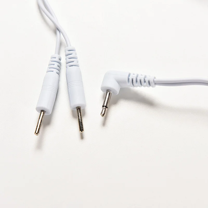 1 sztuk 2.5mm połączenie masaż i relaks biały elektroterapia elektrody przewody przyłączeniowe kabel do masażer Tens gorąca sprzedaż — zdjęcie 5